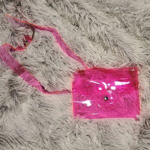 Vinyl hot pink clutch/belt/fanny pack/waist bag